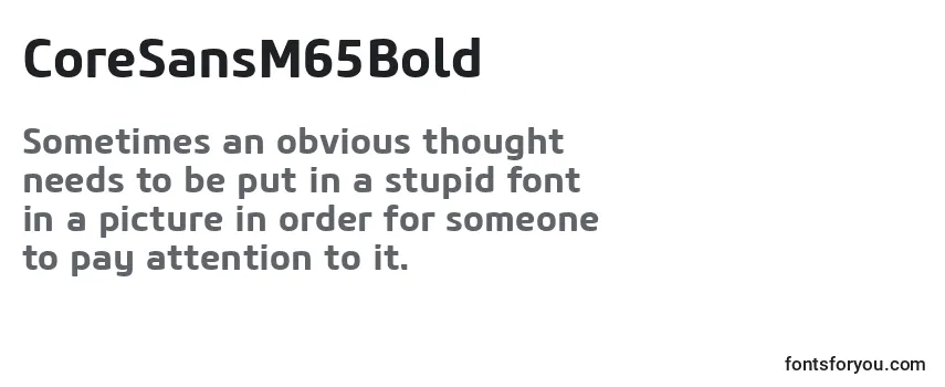 Review of the CoreSansM65Bold Font