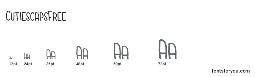 CutiescapsFree (77223) Font Sizes