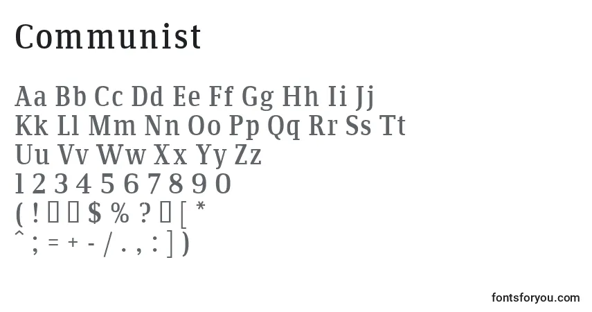 Шрифт Communist – алфавит, цифры, специальные символы