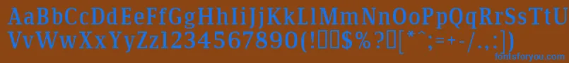 Communist Font – Blue Fonts on Brown Background