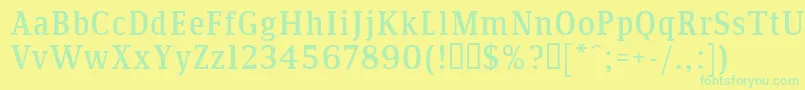 Communist Font – Green Fonts on Yellow Background