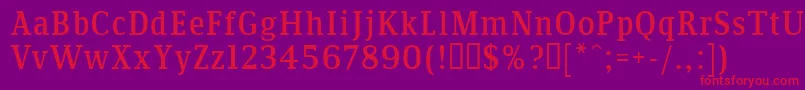 Communist Font – Red Fonts on Purple Background