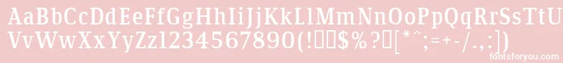 Communist-fontti – valkoiset fontit vaaleanpunaisella taustalla