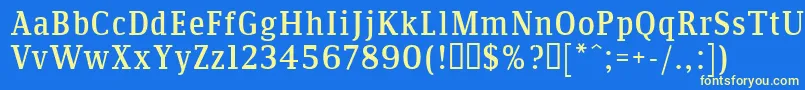 フォントCommunist – 黄色の文字、青い背景