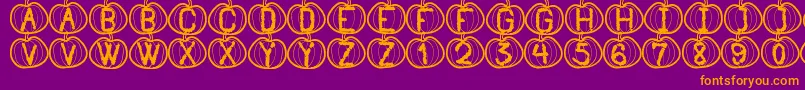 PumpkinHalloweenSt Font – Orange Fonts on Purple Background