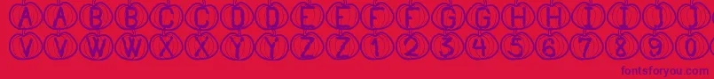 PumpkinHalloweenSt Font – Purple Fonts on Red Background