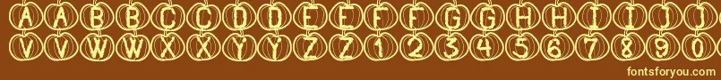 PumpkinHalloweenSt Font – Yellow Fonts on Brown Background