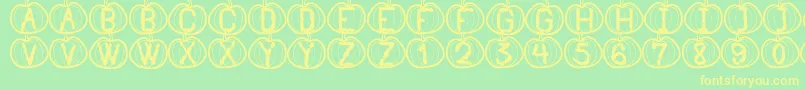 PumpkinHalloweenSt Font – Yellow Fonts on Green Background