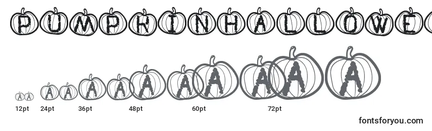 PumpkinHalloweenSt Font Sizes