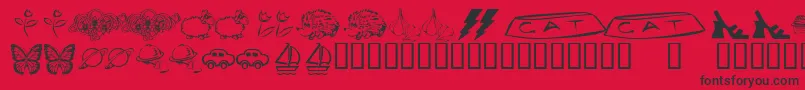 KrKatlingsEight Font – Black Fonts on Red Background