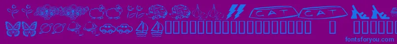 KrKatlingsEight Font – Blue Fonts on Purple Background