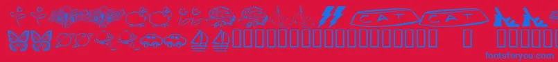 KrKatlingsEight Font – Blue Fonts on Red Background