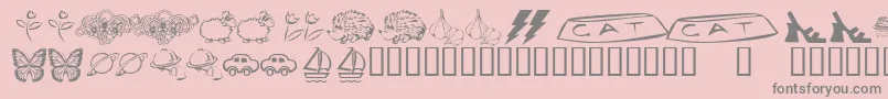 KrKatlingsEight Font – Gray Fonts on Pink Background