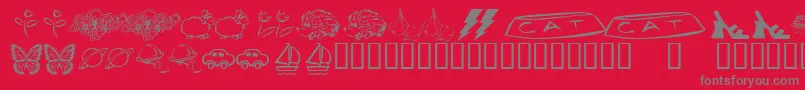 KrKatlingsEight Font – Gray Fonts on Red Background
