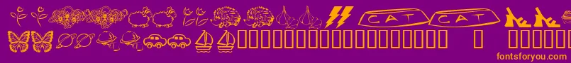 Czcionka KrKatlingsEight – pomarańczowe czcionki na fioletowym tle
