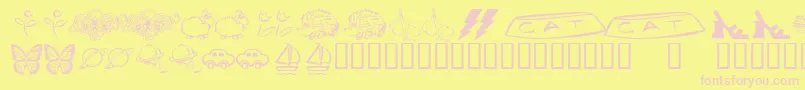 Czcionka KrKatlingsEight – różowe czcionki na żółtym tle