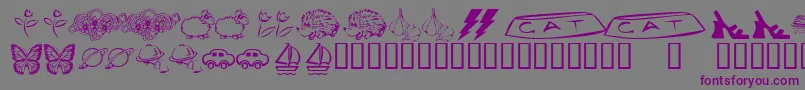 KrKatlingsEight-fontti – violetit fontit harmaalla taustalla