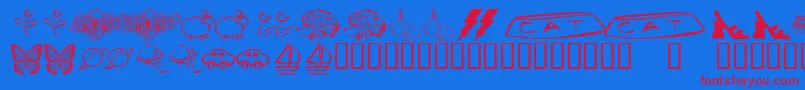 KrKatlingsEight-fontti – punaiset fontit sinisellä taustalla
