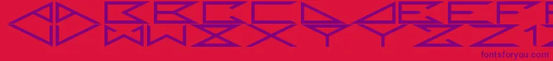 RandomDm-Schriftart – Violette Schriften auf rotem Hintergrund