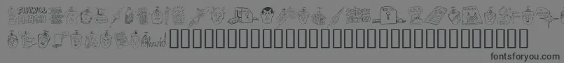 Czcionka FandomDingbats – czarne czcionki na szarym tle