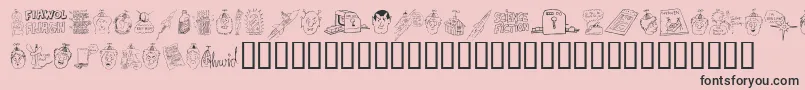 Fonte FandomDingbats – fontes pretas em um fundo rosa