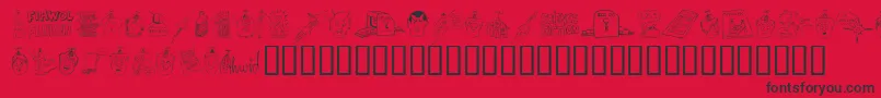 フォントFandomDingbats – 赤い背景に黒い文字