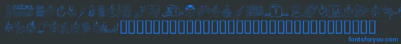 FandomDingbats Font – Blue Fonts on Black Background