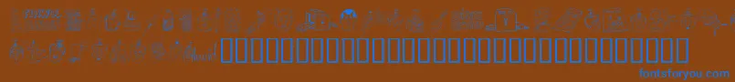 FandomDingbats Font – Blue Fonts on Brown Background