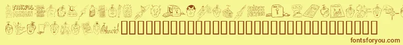 Подробнее о шрифте FandomDingbats Шрифт FandomDingbats – коричневые шрифты на жёлтом фоне