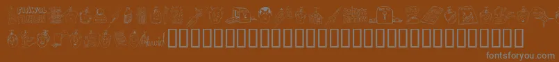 Fonte FandomDingbats – fontes cinzas em um fundo marrom