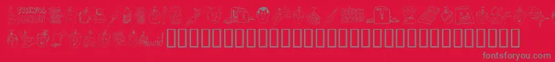 FandomDingbats Font – Gray Fonts on Red Background