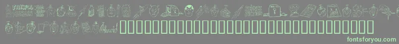 Fonte FandomDingbats – fontes verdes em um fundo cinza