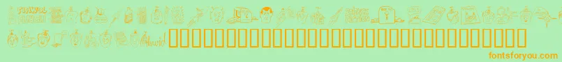 Шрифт FandomDingbats – оранжевые шрифты на зелёном фоне