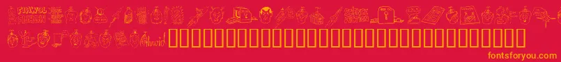 FandomDingbats Font – Orange Fonts on Red Background