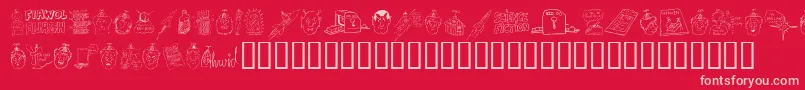 Czcionka FandomDingbats – różowe czcionki na czerwonym tle