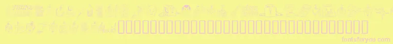 フォントFandomDingbats – ピンクのフォント、黄色の背景