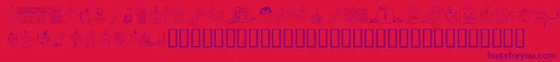 FandomDingbats Font – Purple Fonts on Red Background