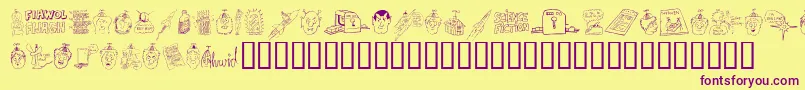 FandomDingbats Font – Purple Fonts on Yellow Background