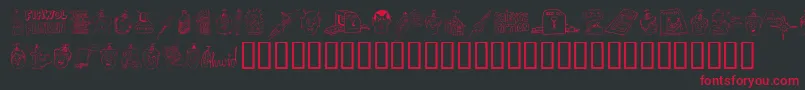 FandomDingbats Font – Red Fonts on Black Background