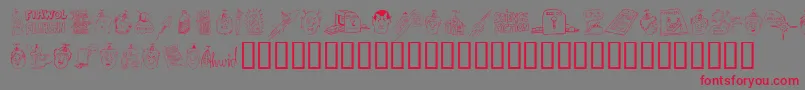 Weitere Informationen zur FandomDingbats-Schriftart FandomDingbats-Schriftart – Rote Schriften auf grauem Hintergrund