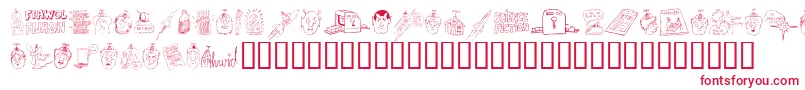 FandomDingbats Font – Red Fonts on White Background