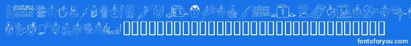 FandomDingbats-Schriftart – Weiße Schriften auf blauem Hintergrund