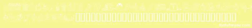 FandomDingbats Font – White Fonts on Yellow Background