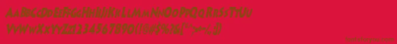 HanzelscapssskBolditalic Font – Brown Fonts on Red Background