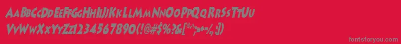 フォントHanzelscapssskBolditalic – 赤い背景に灰色の文字