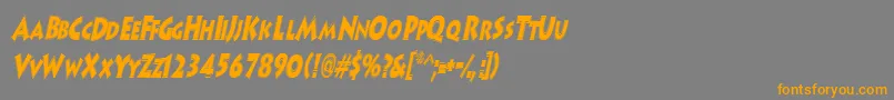 HanzelscapssskBolditalic Font – Orange Fonts on Gray Background