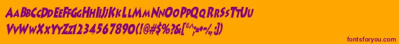 HanzelscapssskBolditalic Font – Purple Fonts on Orange Background