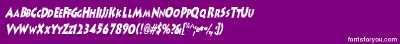HanzelscapssskBolditalic Font – White Fonts on Purple Background