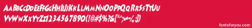 HanzelscapssskBolditalic Font – White Fonts on Red Background