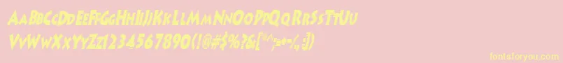 HanzelscapssskBolditalic Font – Yellow Fonts on Pink Background